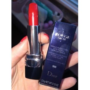 NIB Dior Rogue Refillable lipstick shade 999 satin